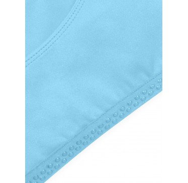 U Women's Sexy Sports Crew Neck Sleeveless Padded Fitness Bra - Light blue