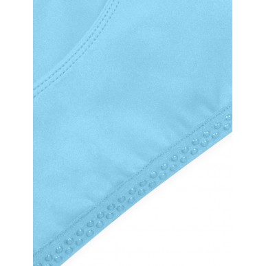 U Women's Sexy Sports Crew Neck Sleeveless Padded Fitness Bra - Light blue