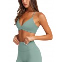 Women's Double Layer Crisscross Sports Bra - Mint Green