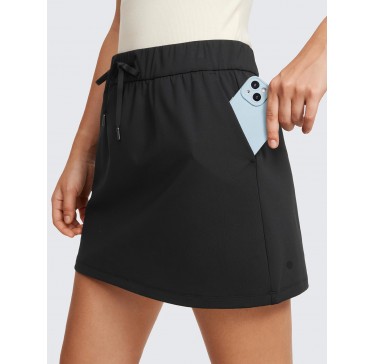 Women's 4-Way Stretch High Waist Work Casual Golf Tennis Skirt - Navy
