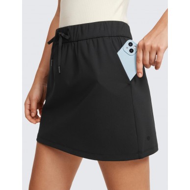 Women's 4-Way Stretch High Waist Work Casual Golf Tennis Skirt - Navy