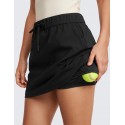 Women's 4-Way Stretch High Waist Work Casual Golf Tennis Skirt - Navy