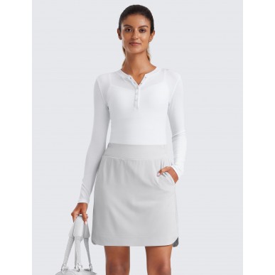 Women's A-Line Athletic Casual Dress with Shorts Pockets - Grey