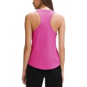 Women's Cotton Racer Loose Round Neck Sleeveless -Neon Rose Red