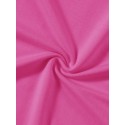 Women's Cotton Racer Loose Round Neck Sleeveless -Neon Rose Red
