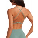 Women's Double Layer Crisscross Sports Bra - Mint Green