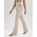 Women's Fitness Flared Tummy Control Yoga Pants - Beige