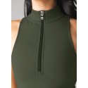 Women's Half Zip Fitness Yoga Short Tank Top - Light green