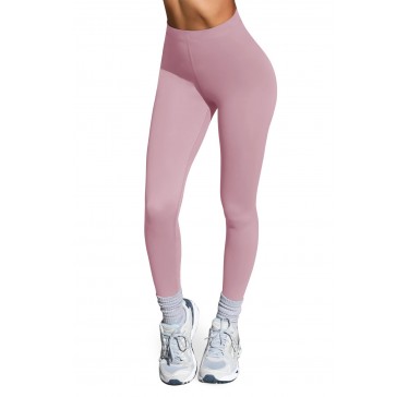 Women's High Waist Double Stitched Soft Compression Yoga Pants - Pink