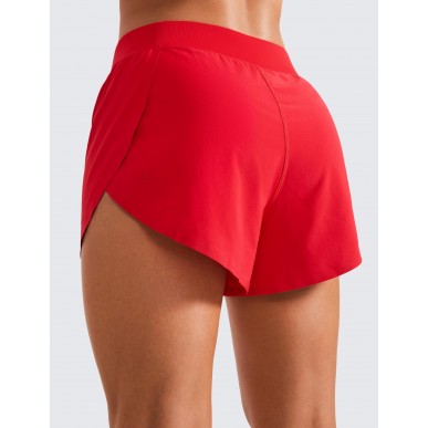 Women's Mid-Rise Dolphin Sports Shorts - Red