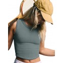 Women's Molded Cup Seamless Workout Top Racerback - Grey Green