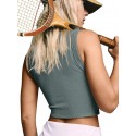 Women's Molded Cup Seamless Workout Top Racerback - Grey Green