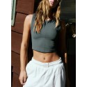 Women's Molded Cup Seamless Workout Top Racerback - Grey Green
