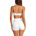 Women's Sexy Square Neck Wireless Sports Top Bra - White