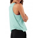Women's Short Sleeveless Fitness Top Floating Sports Shirt - Lake Blue