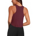Women's Short Sleeveless Fitness Top Halter Neck - Brown