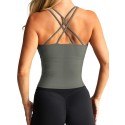 Women's Sports High Neck Longline Yoga Running Fitness Bra - White