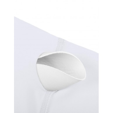 Women's V-Neck Longline Sports Wireless Yoga Bra - White