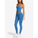 Women's V-Shaped High Waist Fitness Abdomen Slimming Yoga Pants - Blue
