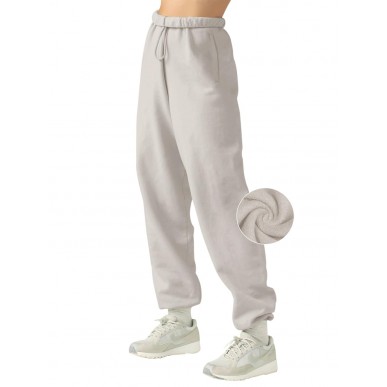 Women's Wool High Waist Jogging Pants - White